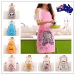 Person with cartoon apron Australia Multi-color design, front view, showing Hello Kitty print.