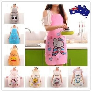 Person with cartoon apron Australia Multi-color design, front view, showing Hello Kitty print.