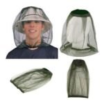 Person with mosquito hat Australia Black mesh color, front view, showing fine mesh.