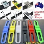 Person with silicone bike strap Australia Black color, front view, showing elastic design.