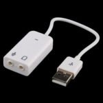 USB audio adapter Australia Black cable, front view, showing 7.1 sound design.