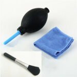 3 in 1 lens cleaning kit Australia Black and blue, front view, showing pen and blower.