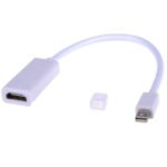 Mini DisplayPort to HDMI adapter Australia White design, front view, showing ports.
