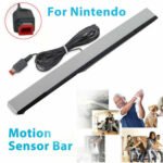 Wii sensor bar Australia Gray and silver design, front view, showing infrared lights.