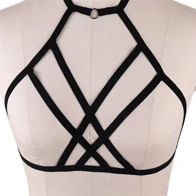 goth-harness-bra-black.jpg australian goth harness bra black elastic design
