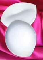 Woman in removable bikini pads White color, front view, showing push-up design.