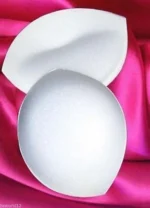 Woman in removable bikini pads White color, front view, showing push-up design.