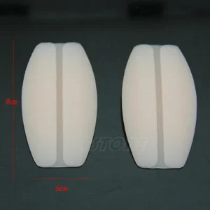 Woman with silicone bra strap cushions Australia White color, front view, showing silicone pad.