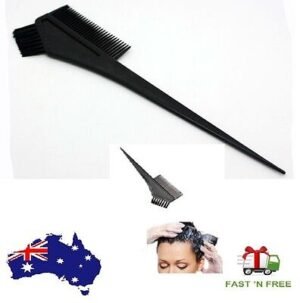 Person with hair tinting comb Australia Black color, front view, showing 30 teeth.