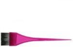 Person with hair dye brush Australia Pink color, front view, showing bristles.