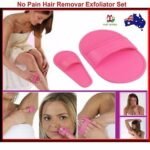 Person with hair removal set Australia Pink color, front view, showing flex-crystal pads.