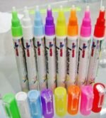 Person with 3mm liquid chalk marker Australia Blue color, front view, showing fine tip.