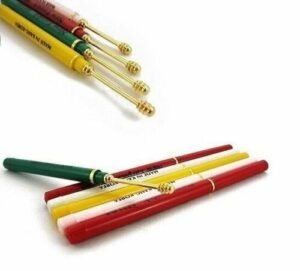 Person with ear wax removal tool Australia Shown color, front view, showing spiral design.