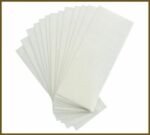 Person with waxing strips Australia White color, front view, showing nonwoven sheet.