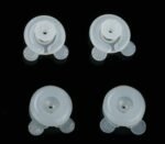 Person with doona cover clips Australia Clear color, front view, showing buckle design.