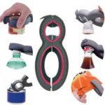 Person with jar opener Australia Red/Black color, front view, showing 8-shaped grip.