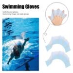 Person with swim fins Australia Clear silicone color, front view, showing webbed design.