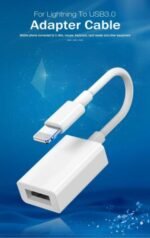 OTG adapter Australia White color, front view, showing Lightning and USB 3.0 ports.