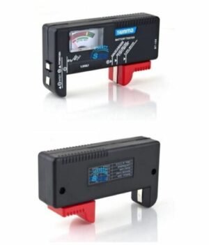 Battery tester Australia Black color, front view, showing color-coded display.