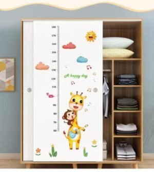 Kids height chart Australia Animal decal, front view, showing PVC sticker.