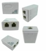 ADSL phone line splitter Australia Black color, front view, showing three ports.