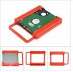 SSD to HDD adapter Australia Red color, front view, showing mounting bracket.