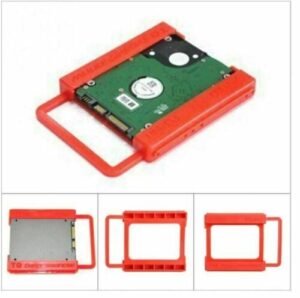 SSD to HDD adapter Australia Red color, front view, showing mounting bracket.