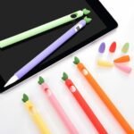 Apple Pencil case Australia Black color, front view, showing silicone sleeve.