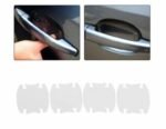 Car door handle protector Australia Clear film, front view, showing 9.5x8.5cm sheet.