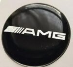 AMG emblem sticker Australia Silver aluminum, front view, showing 29mm badge.