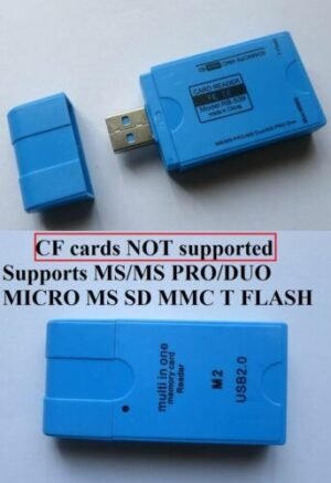 USB memory card reader Australia Black plastic, front view, showing microSD slot.