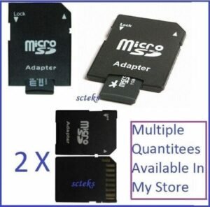 MicroSD to SD adapter Australia Black plastic, front view, showing card slot.