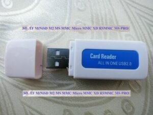 USB multi card reader Australia Black plastic, front view, showing multi-card slots.