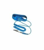 Anti static wrist strap Australia Blue nylon, front view, showing adjustable band.
