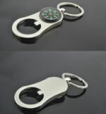 Mini compass keychain Australia Zinc alloy design, front view, showing compass.