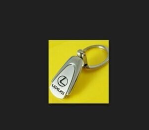 Luxus logo keyring Australia Titanium design, front view, showing logo.