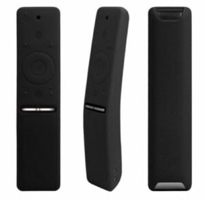 Shockproof remote case Australia Silicone cover, front view, black for Samsung BN59-01242A.