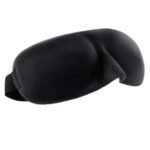 3D sleep mask Australia Black design, front view, showing contoured eye area.