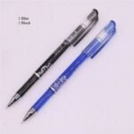 Erasable gel pen Australia Black and blue design, front view, showing 0.5mm tip.