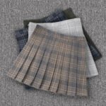 australian high waist woolen skirt plaid pleated cotton design