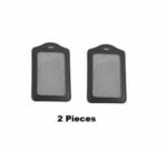 Person with PU leather ID holder Australia Black color, front view, showing card slot.