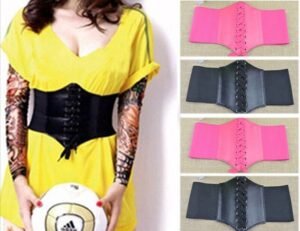australian pu leather corset black lace up design