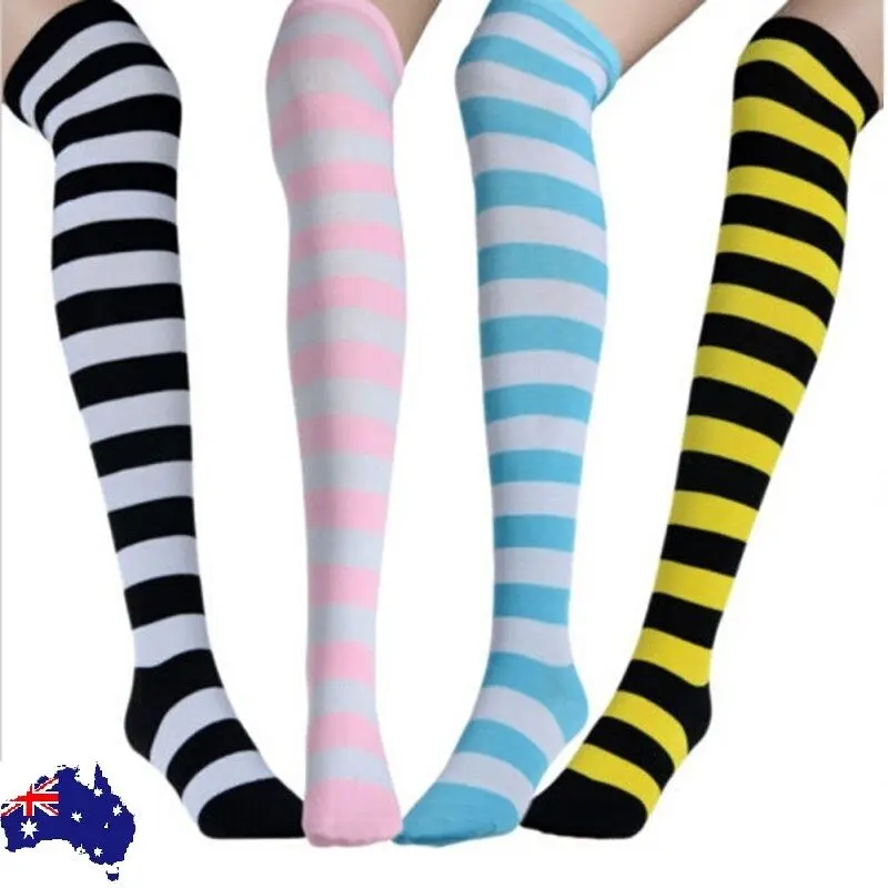 striped-thigh-highs-navy.jpg australian striped thigh highs navy cotton design