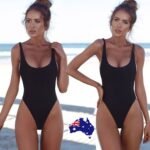 australian backless monokini black high cut design