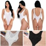 australian transparent bodysuit black high cut design