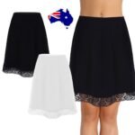 australian lace half slip black knee-length design