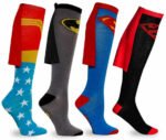 australian superhero knee high socks superman blue cape design