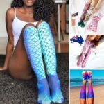 australian 3D mermaid socks multicolor cosplay design