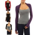 australian stretchy shrug sweaters black long sleeve design