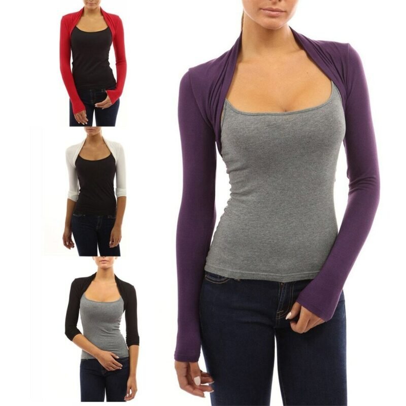 australian stretchy shrug sweaters black long sleeve design